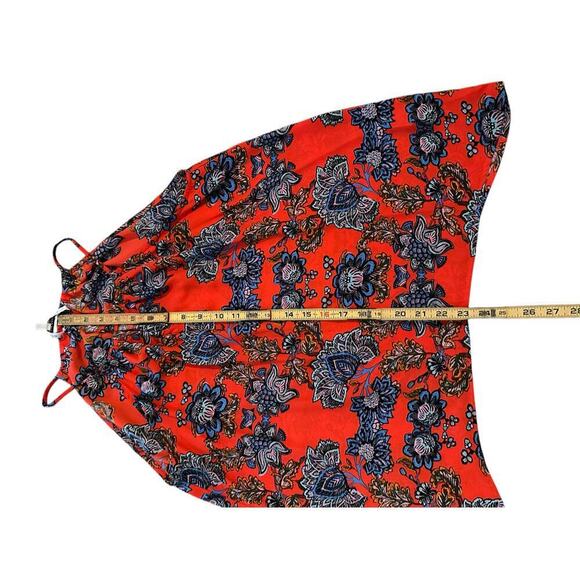 Collective Concepts Women's Red Floral Keyhole Halter Neck Tank Top Size Large - Picture 7 of 9